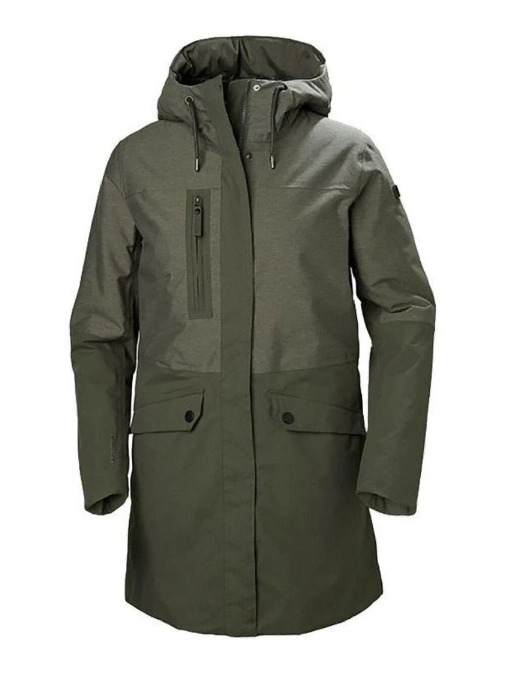 new Helly Hansen Women's Senja Parka Winter Coat Beluga Green L Waterproof